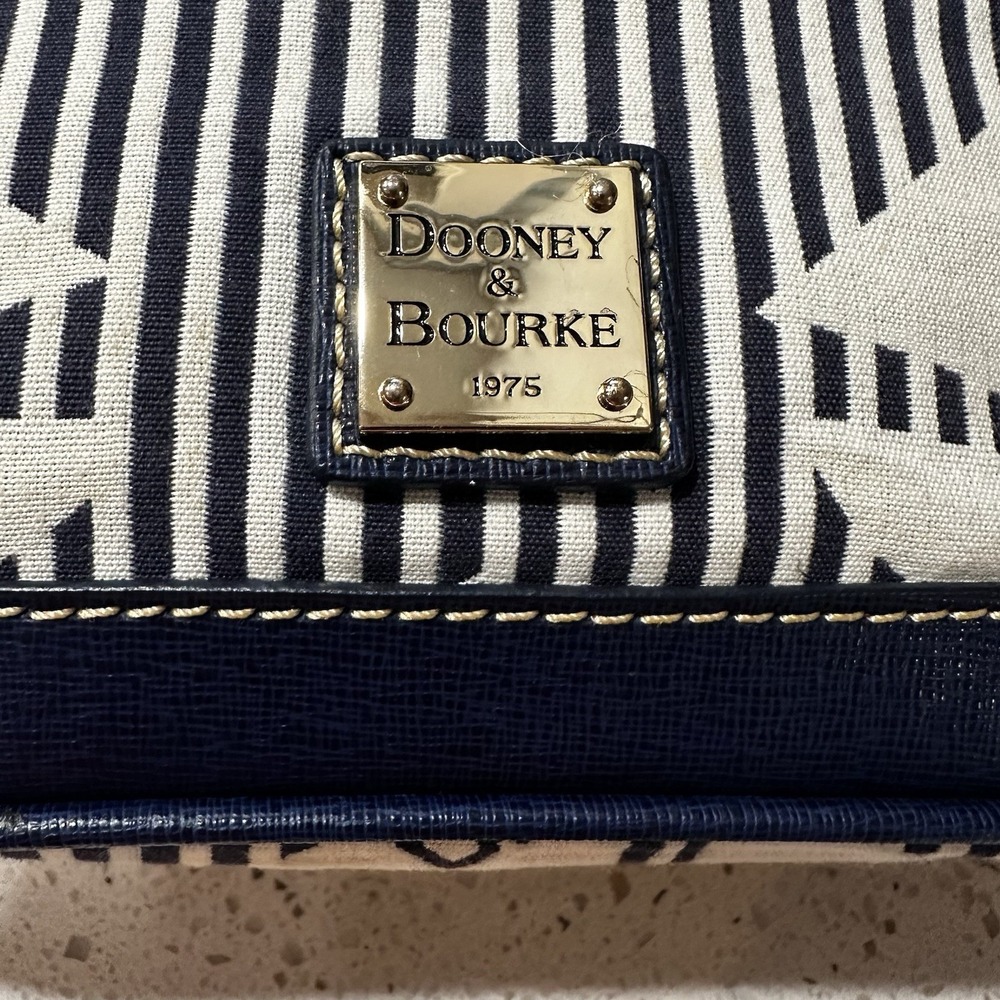 VTG DOONEY & BOURKE Navy White Sailboat Stripes Handbag Shoulder bag Mini Purse - Picture 6 of 16